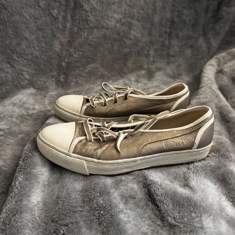 Authentic Alexander McQueen Puma Sneakers Antique Gold Metallic w/ Charm, COA - Picture 2 of 16